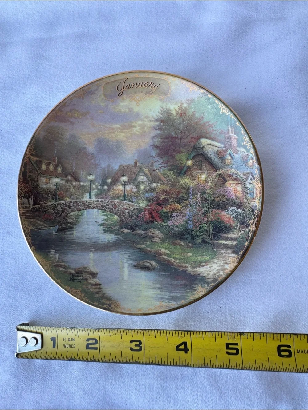 Thomas Kinkade/ Bradford Exchange January Lamplight Bridge